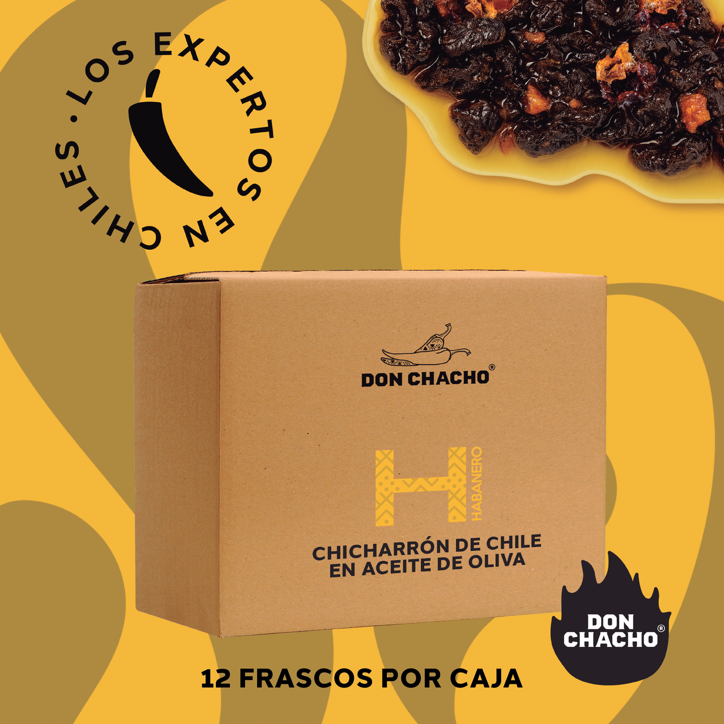 Caja Chicharrón de Chile Habanero (12 pzs)