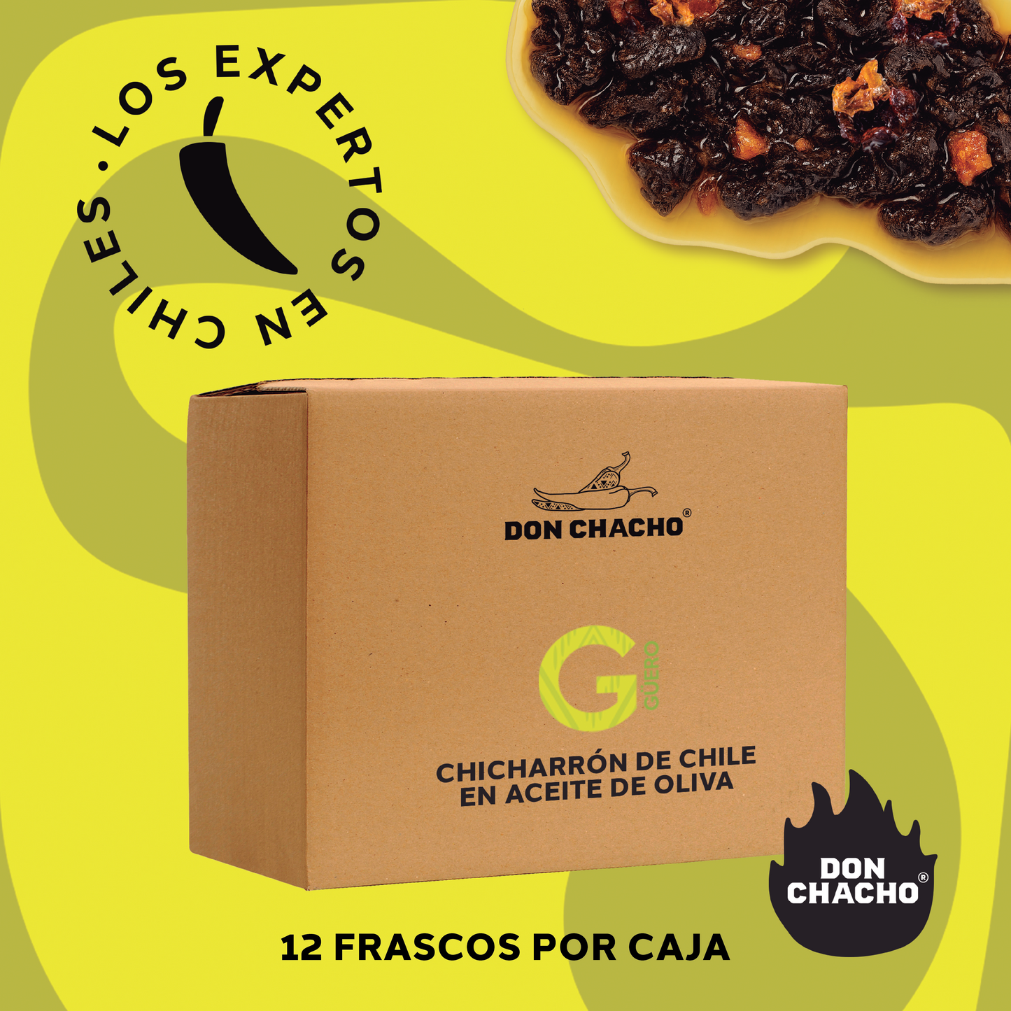 Caja Chicharrón de Chile Güero (12 pzs)