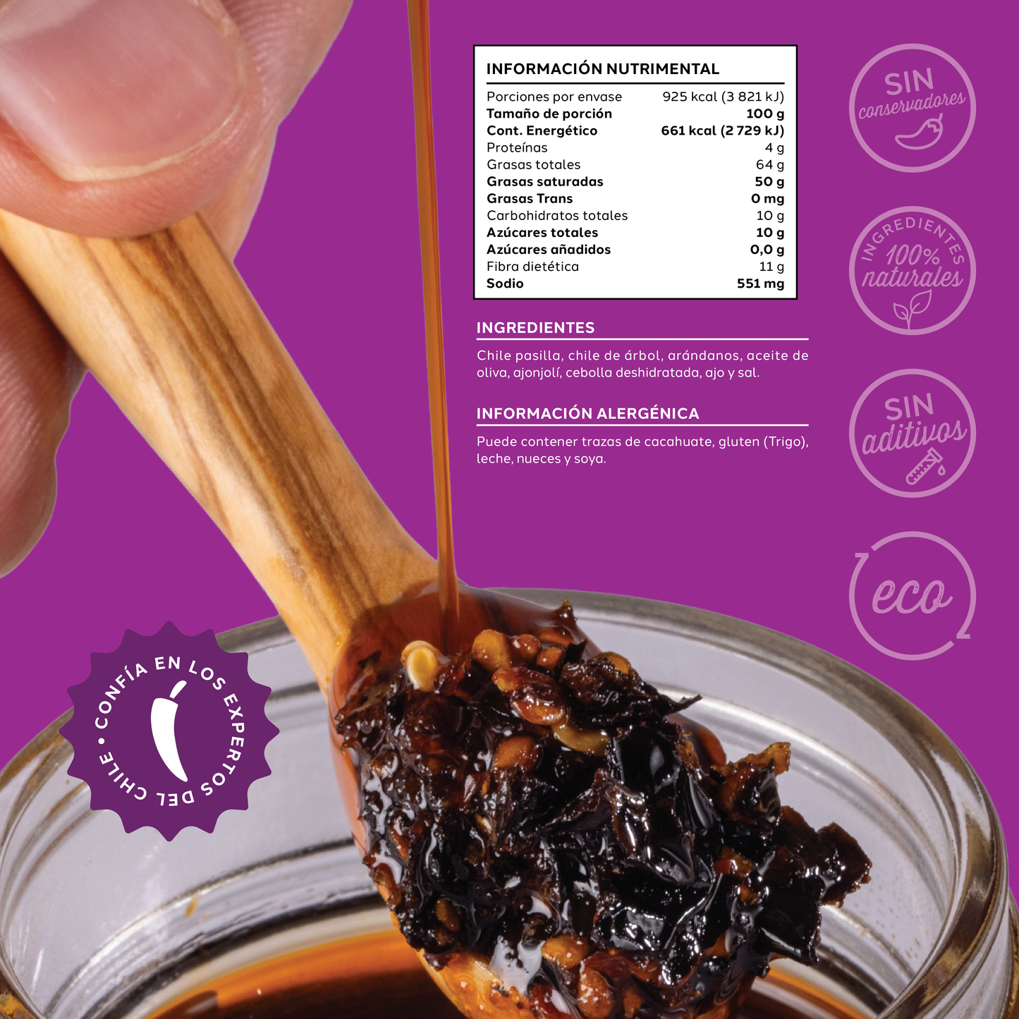 Salsa Macha Arándano “Ana Sexy” Don Chacho - 140 gr - Con Chile Pasilla, Árbol y Arándanos