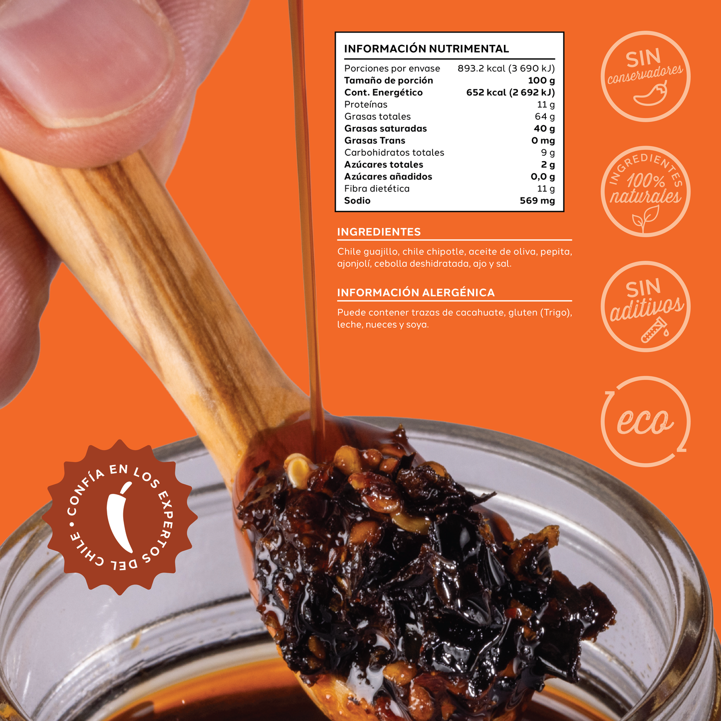 Salsa Macha Tradicional Ahumada “Ponchín” Don Chacho - 140 gr - Con Chile Chipotle y Guajillo
