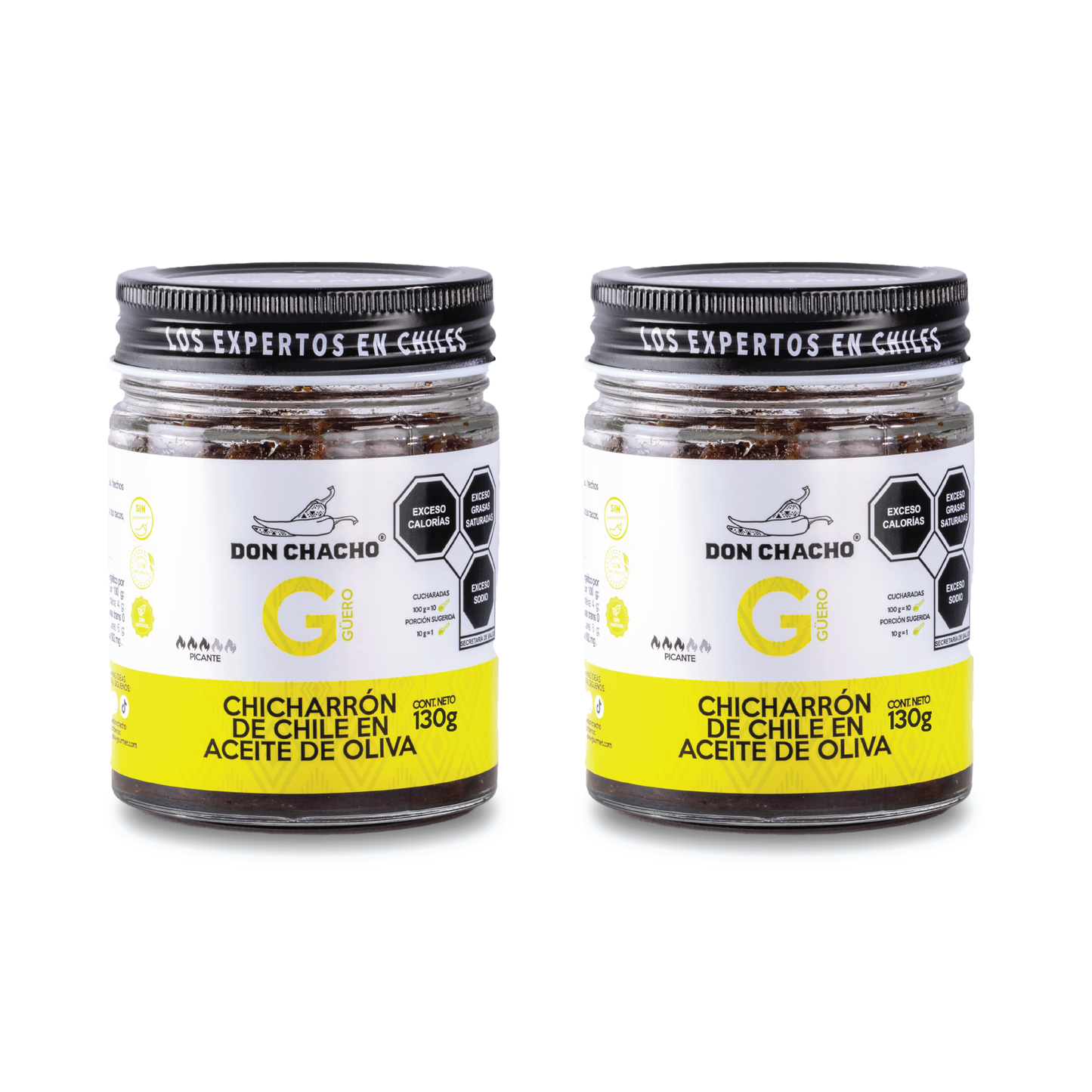 Chicharrón de Chile Güero en Aceite de Oliva Don Chacho de 140 gr. Bundle