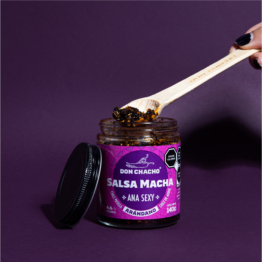 Salsa Macha Arándano “Ana Sexy” - Hecho a base de Chile Pasilla, Árbol y Arándano - Disfrútalos con Tacos, Quesadillas, Ensaladas, Sushi, Pizzas o Cualquier Otro Platillo. bundle