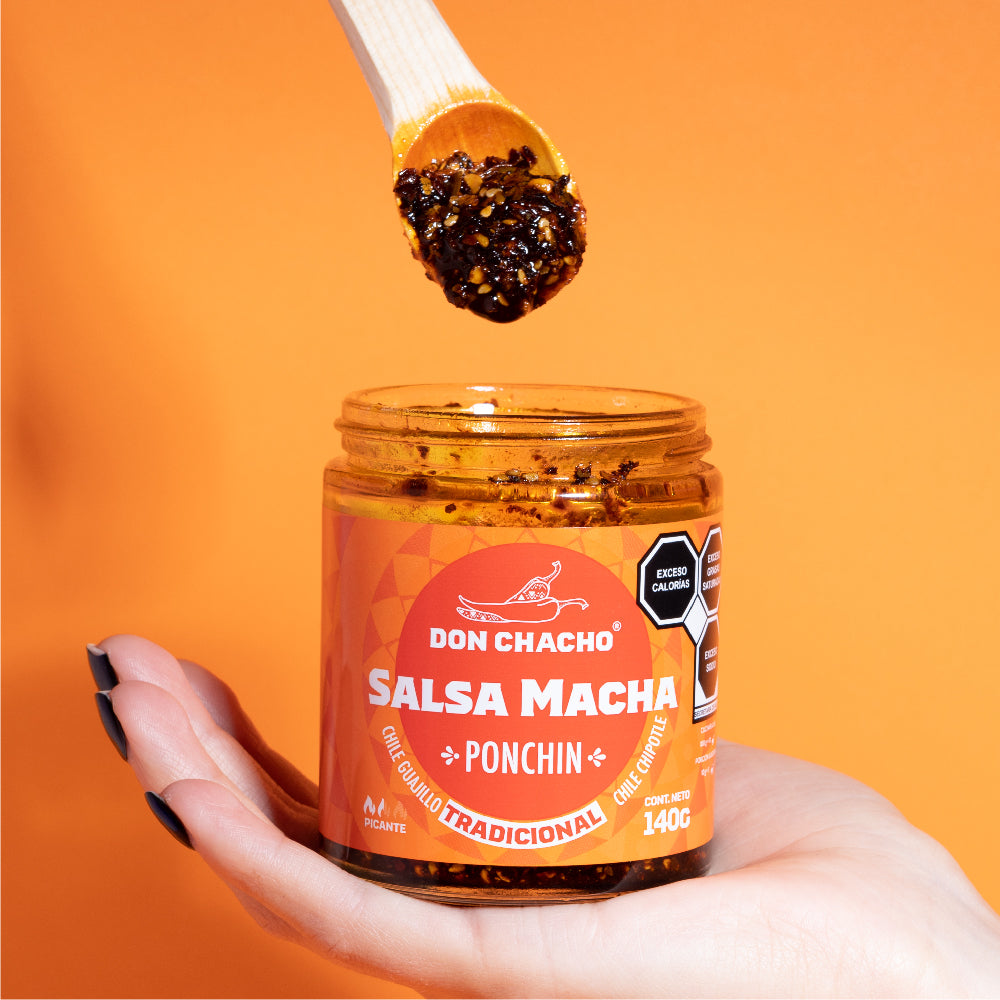 Salsa Macha Tradicional Ahumada “Ponchín” - Hecho a base de Chile Chipotle y Guajillo - Disfrútalos con Tacos, Quesadillas, Ensaladas, Sushi, Pizzas o Cualquier Otro Platillo. bundle