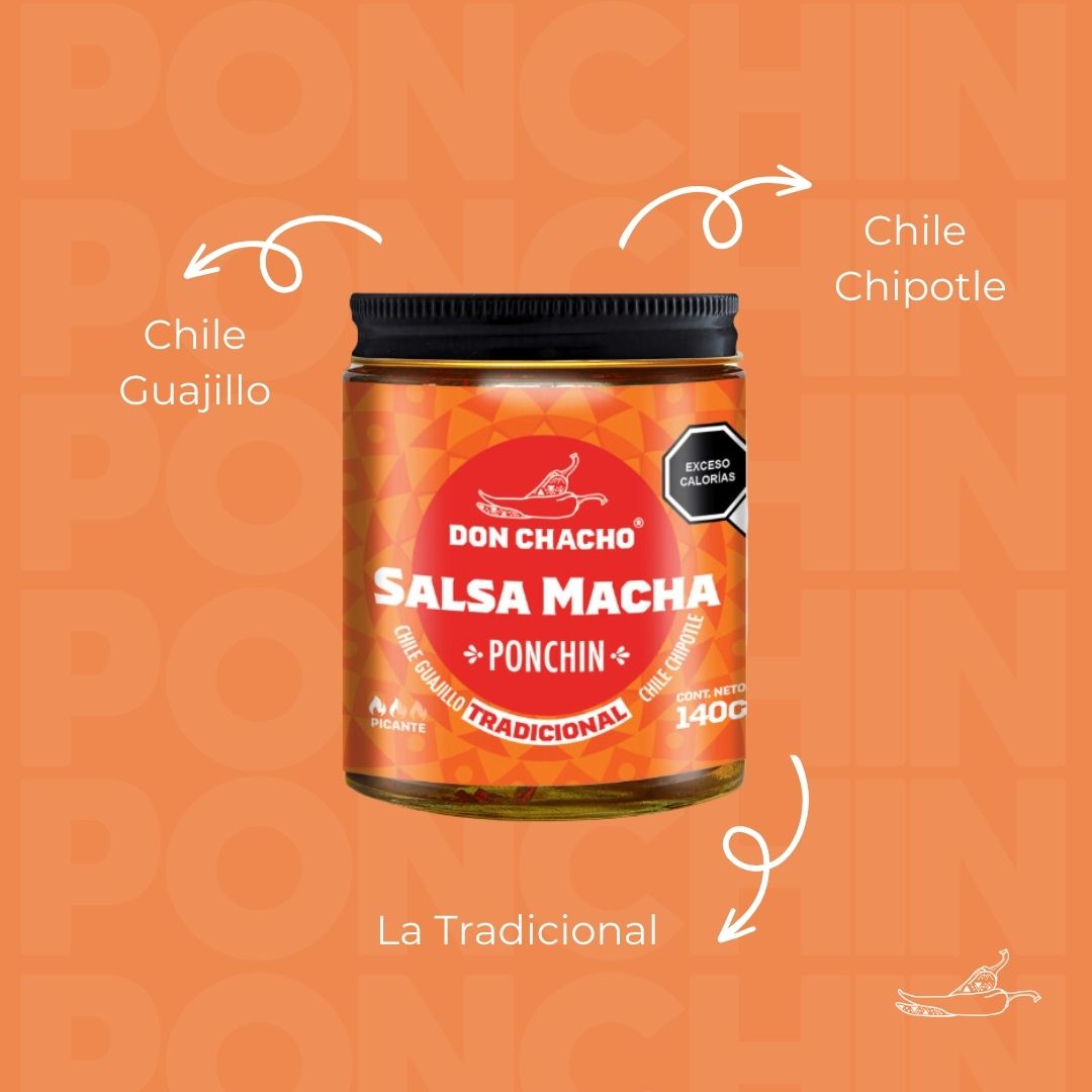 Salsa Macha Tradicional Ahumada “Ponchín” - Hecho a base de Chile Chipotle y Guajillo - Disfrútalos con Tacos, Quesadillas, Ensaladas, Sushi, Pizzas o Cualquier Otro Platillo.