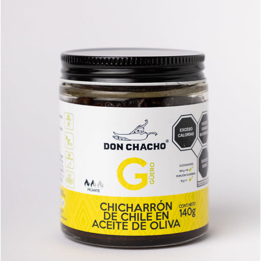 Chicharrón de Chile Güero en Aceite de Oliva Don Chacho de 140 gr. Bundle