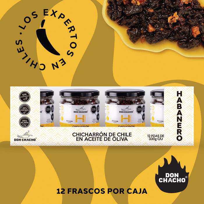 Caja de 12 · Chicharrón de chile Habanero · 330 g