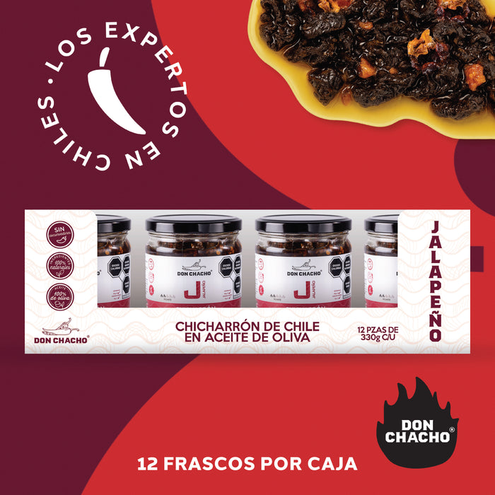 Caja de 12 · Chicharrón de chile Jalapeño · 330 g