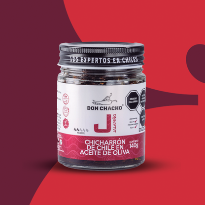 Chicharrón de Chile Jalapeño en Aceite de Oliva Don Chacho de 140 gr