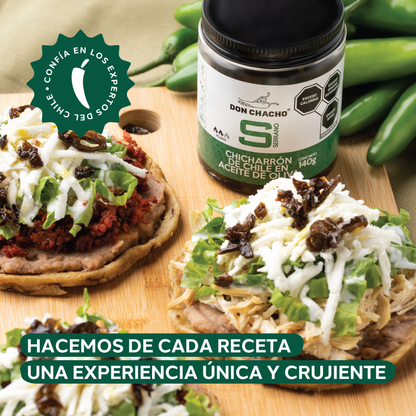 Chicharrón de Chile Serrano en Aceite de Oliva Don Chacho de 140 gr