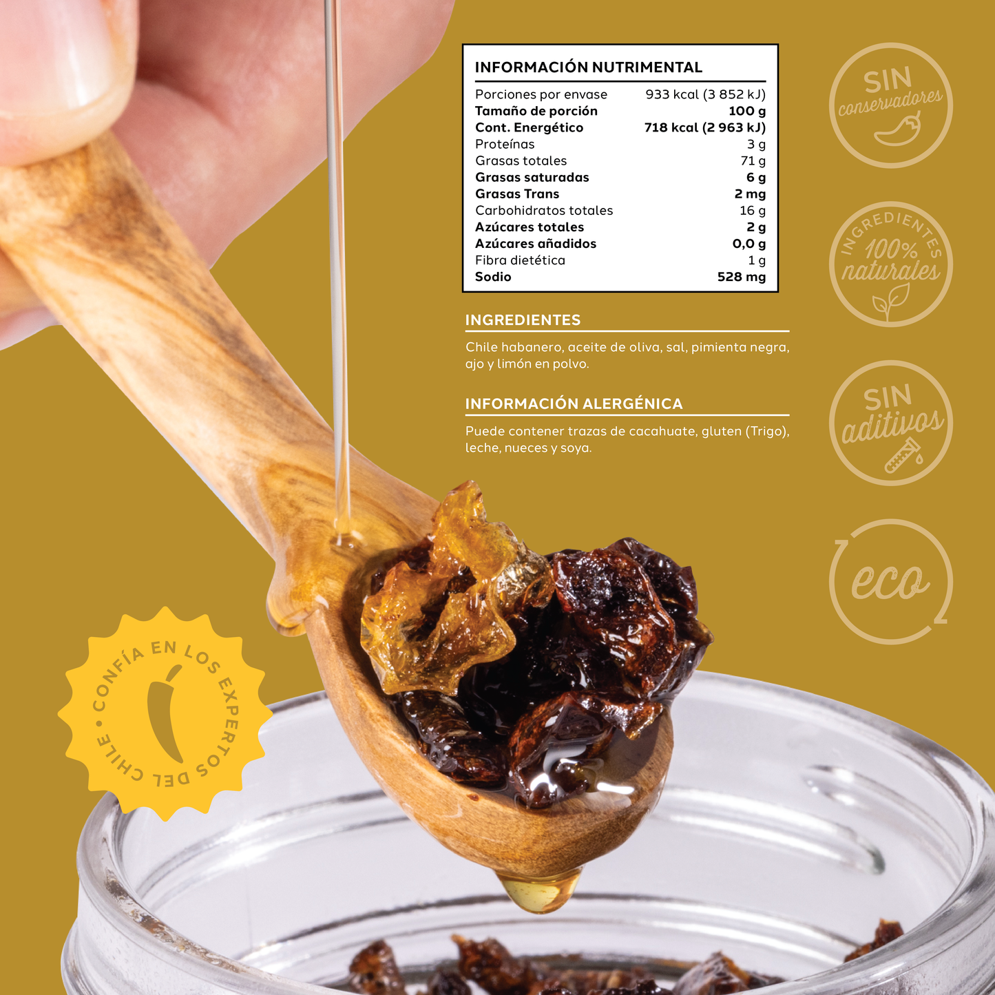 Chicharrón de Chile Habanero en Aceite de Oliva Don Chacho de 140 gr