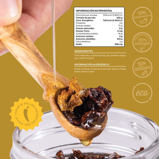 Chicharrón de Chile Habanero en Aceite de Oliva Don Chacho de 330 gr