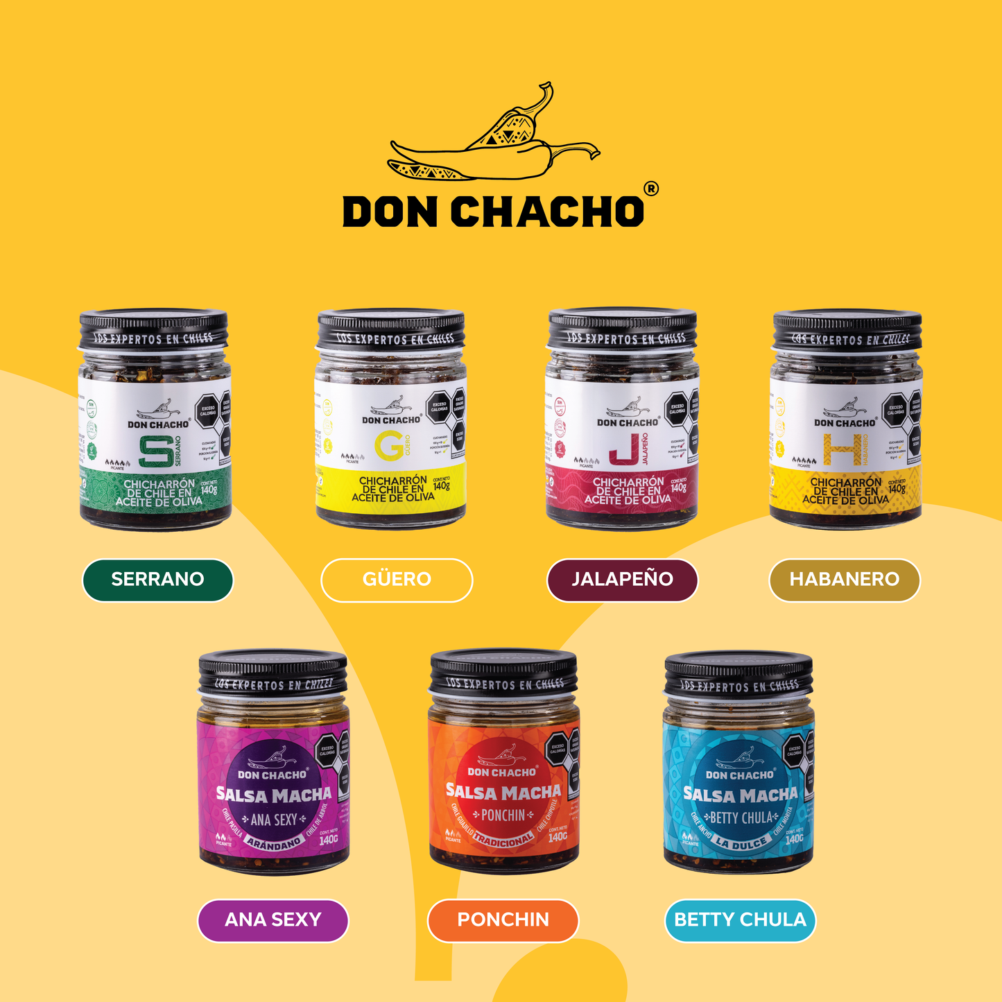 Chicharrón de Chile Güero en Aceite de Oliva Don Chacho de 140 gr. Bundle