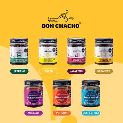 Chicharrón de Chile Güero en Aceite de Oliva Don Chacho de 140 gr. Bundle