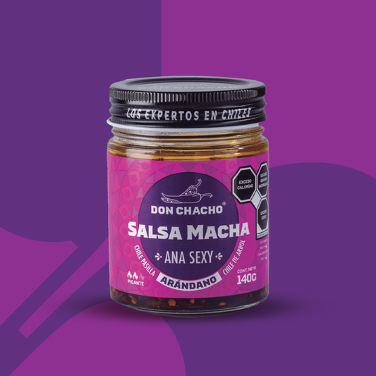 Salsa Macha Arándano “Ana Sexy” - Hecho a base de Chile Pasilla, Árbol y Arándano - Disfrútalos con Tacos, Quesadillas, Ensaladas, Sushi, Pizzas o Cualquier Otro Platillo.