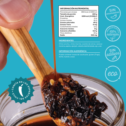 Salsa Macha La Dulce “Betty Chula” Don Chacho - 140 gr - Con Chile Ancho, Morita y Azúcar Morena