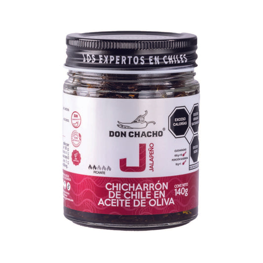 Chicharrón de Chile Jalapeño en Aceite de Oliva Don Chacho de 140 gr bundle