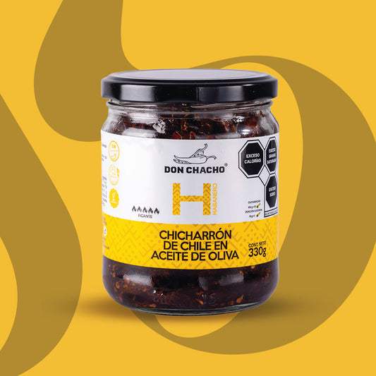 Chicharrón de Chile Habanero en Aceite de Oliva Don Chacho de 330 gr