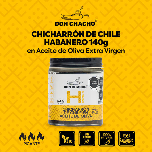 Chicharrón de Chile Habanero en Aceite de Oliva Don Chacho de 140 gr Bundle