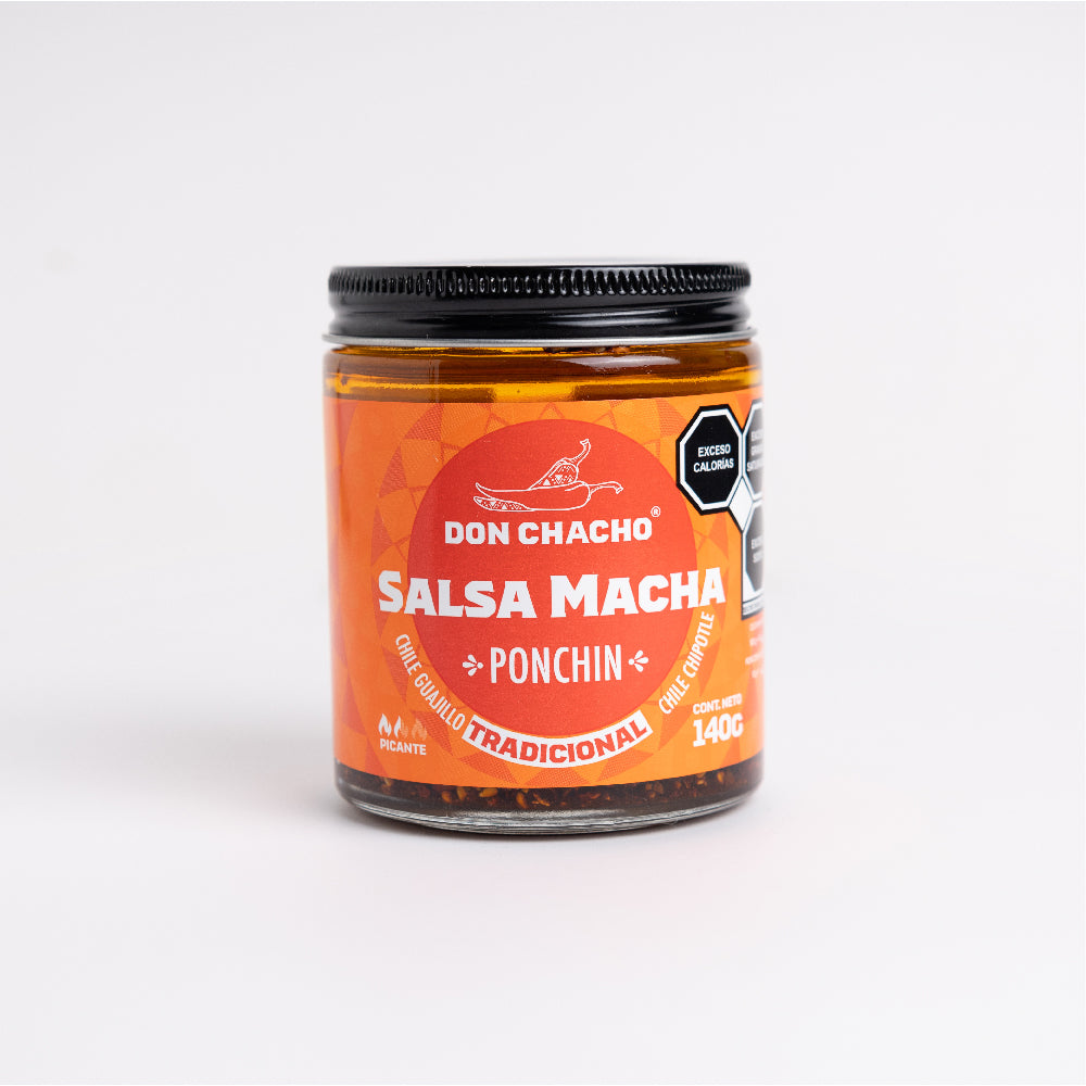 Salsa Macha Tradicional Ahumada “Ponchín” - Hecho a base de Chile Chipotle y Guajillo - Disfrútalos con Tacos, Quesadillas, Ensaladas, Sushi, Pizzas o Cualquier Otro Platillo.