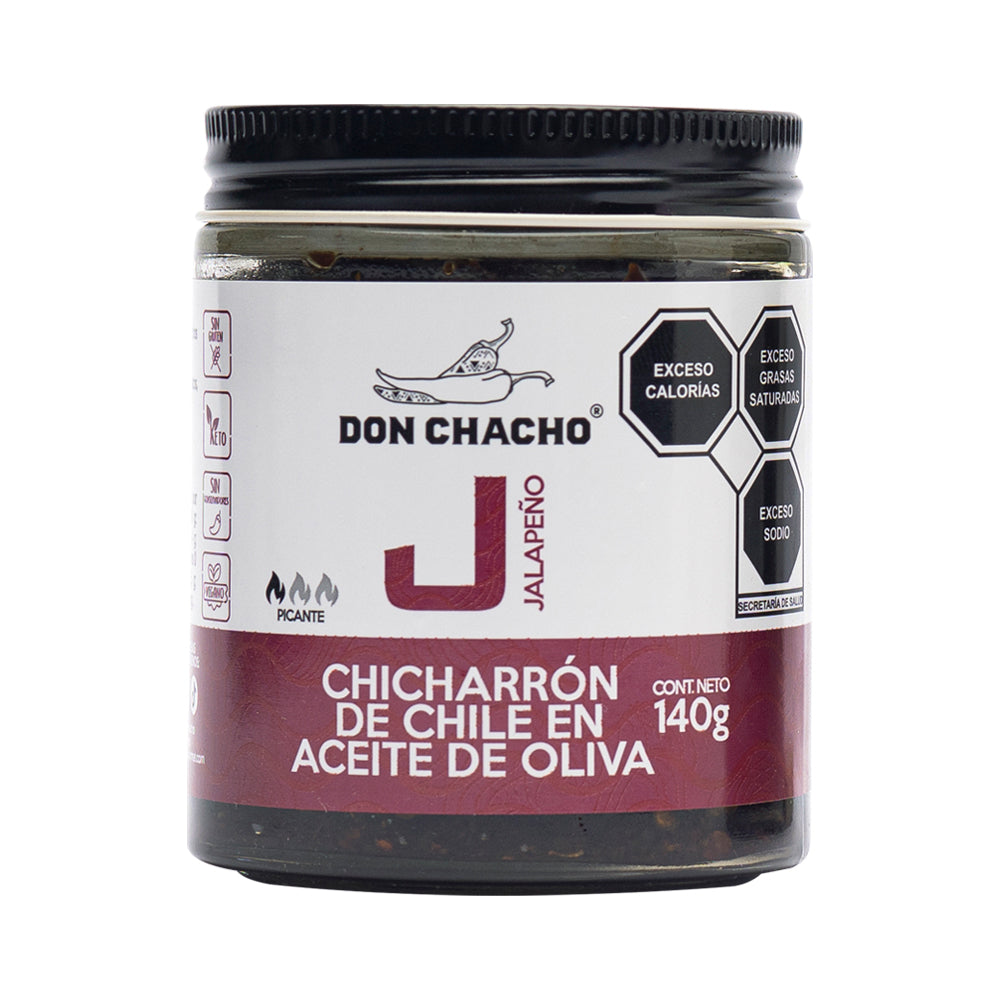 Chicharrón de Chile Jalapeño en Aceite de Oliva Don Chacho de 140 gr